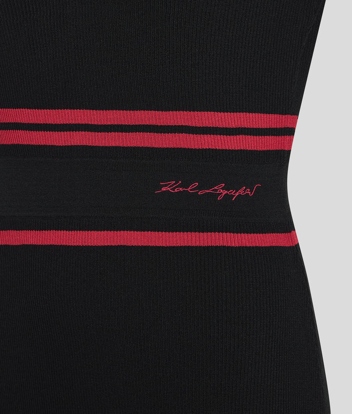 SIGNATURE V-NECK KNIT DRESS