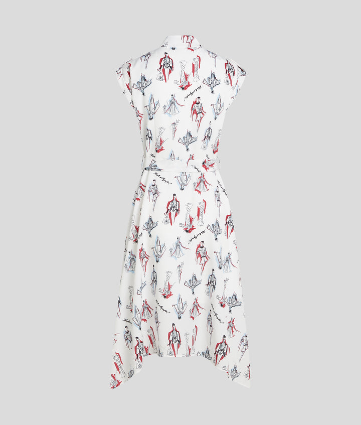 KARL SKETCH AOP MIDI DRESS