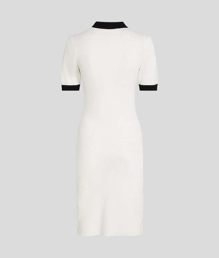 CNTRST POLO KNIT MIDI DRESS