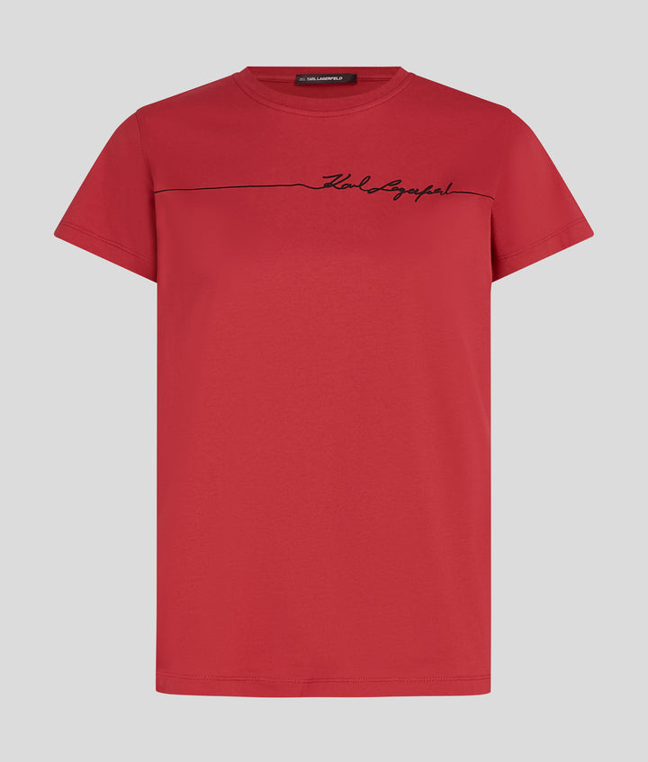 LINE SIGNATURE PRINT T-SHIRT