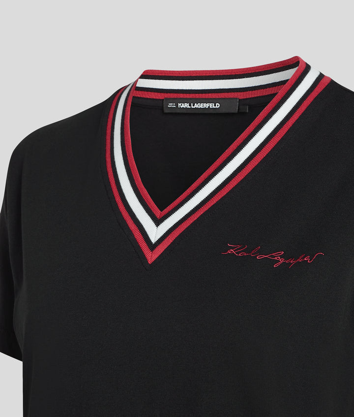 RIB V-NECK SIGNATURE T-SHIRT