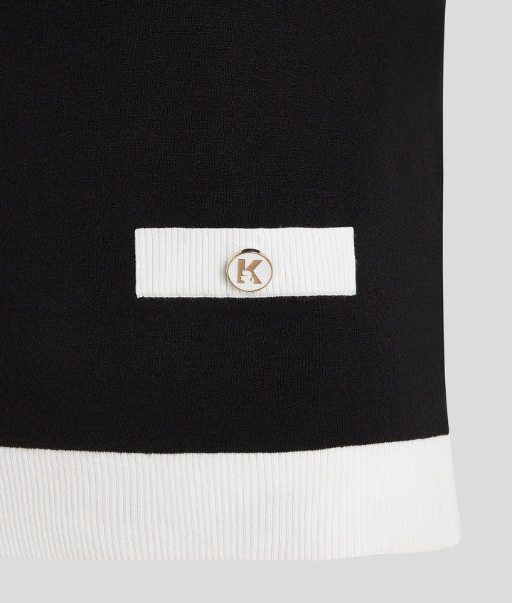 CNTRST POLO KNIT TOP