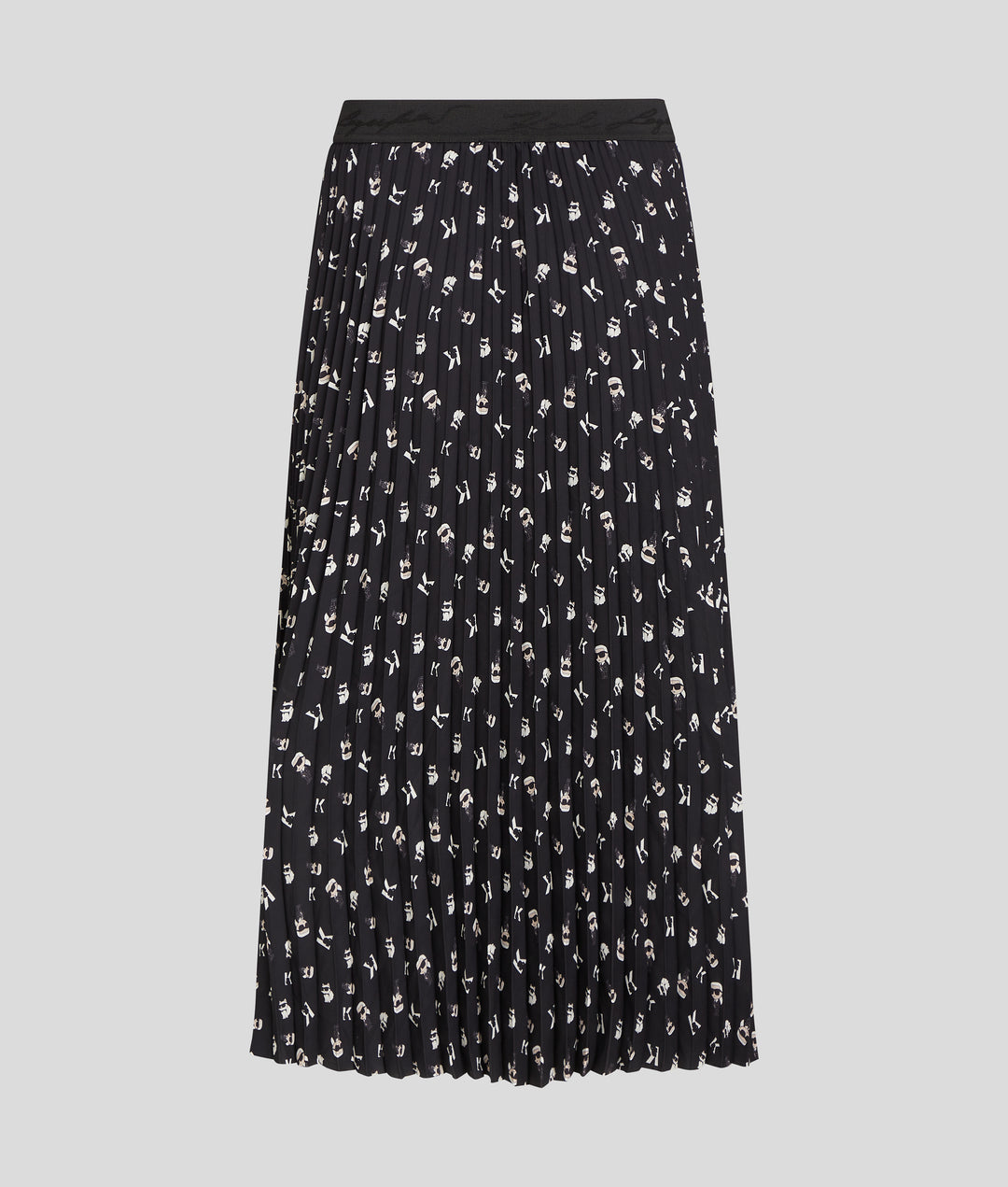 IKON KARL AOP PLEATED SKIRT