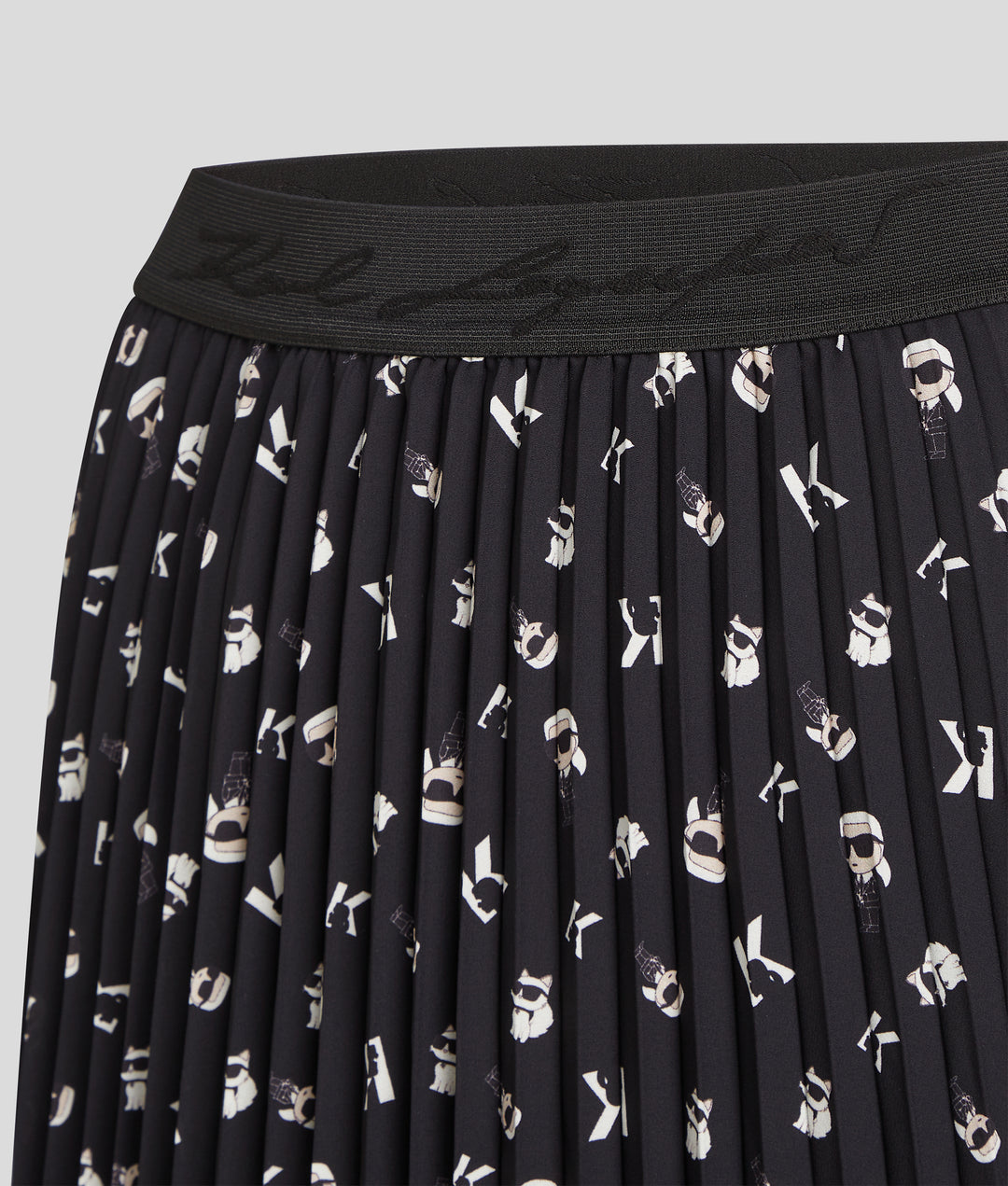 IKON KARL AOP PLEATED SKIRT