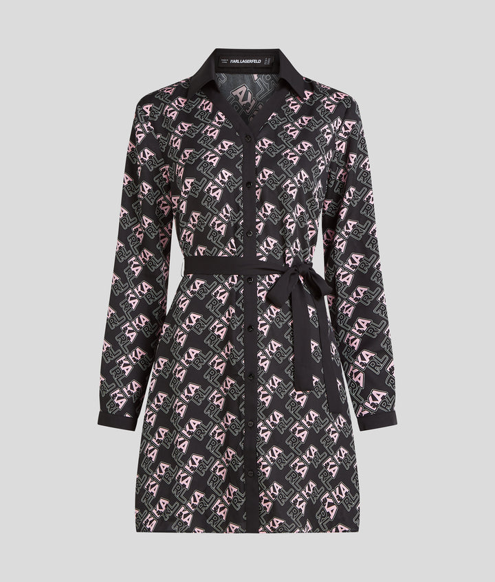 VARSITY AOP SHIRT DRESS