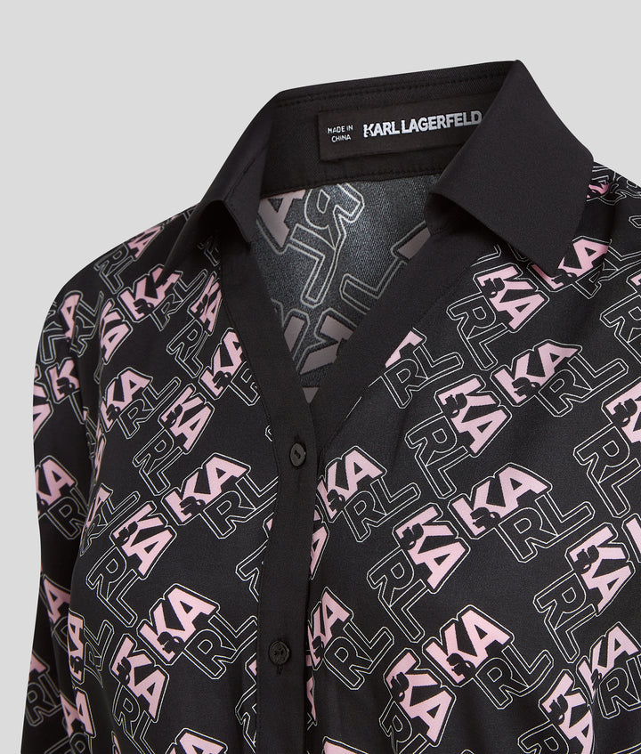 VARSITY AOP SHIRT DRESS