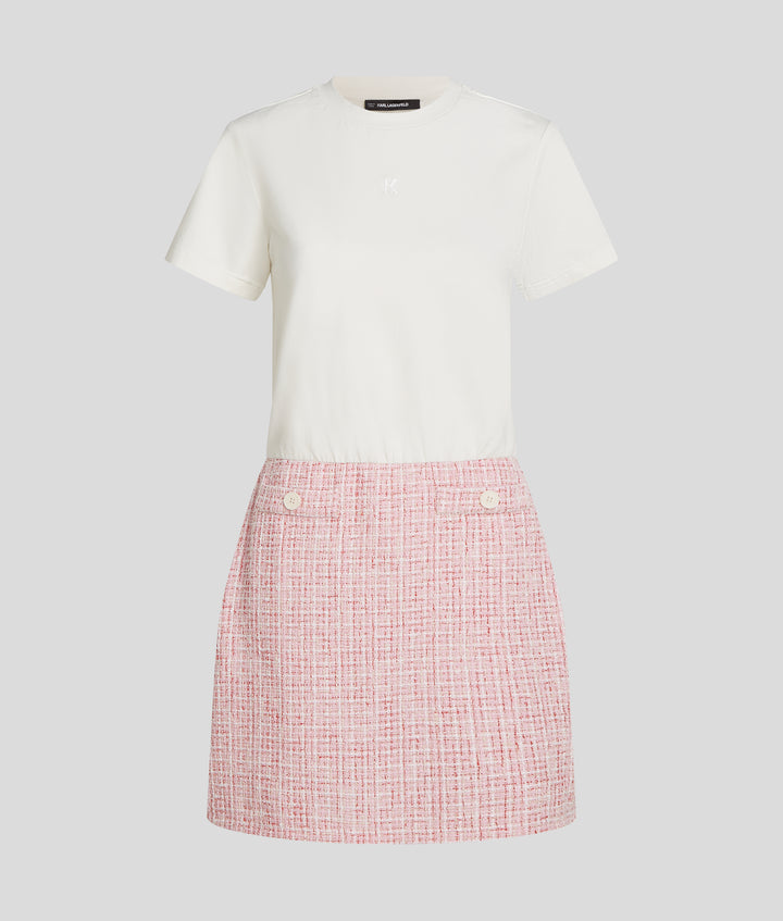 BOUCLE AND JERSEY DRESS