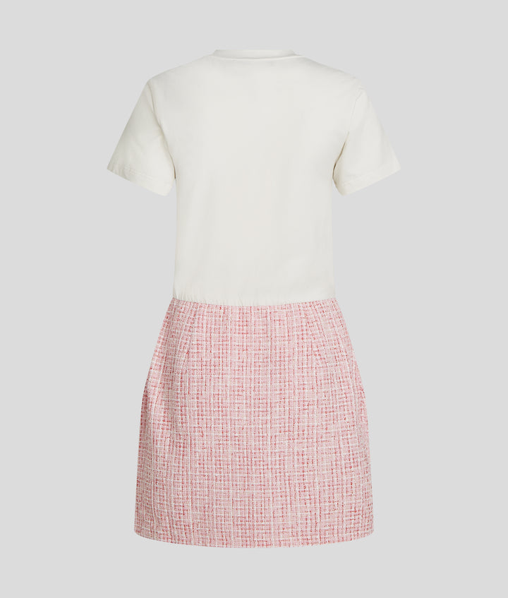 BOUCLE AND JERSEY DRESS