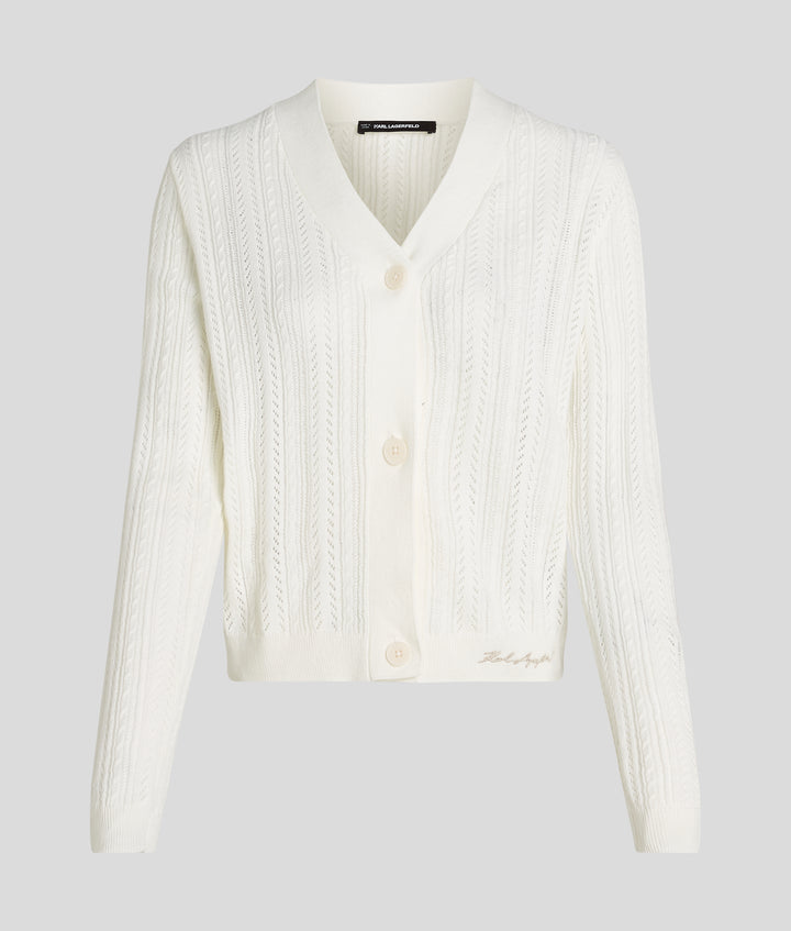 LIGHT KNIT POINTELLE CARDIGAN