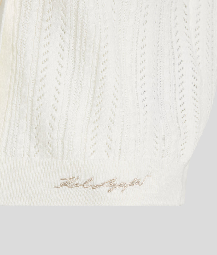 LIGHT KNIT POINTELLE CARDIGAN