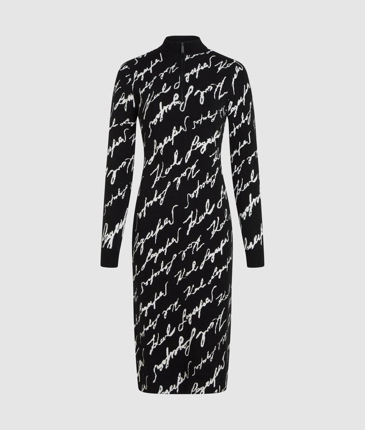 JACQUARD SIGNATURE KNIT DRESS