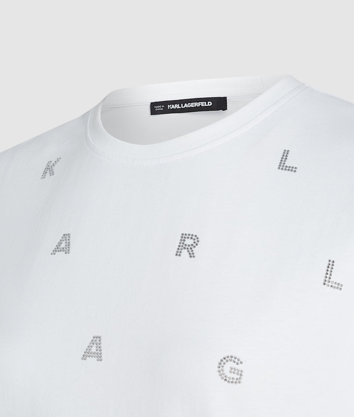 RHINESTONE AOP HVY JSY T-SHIRT