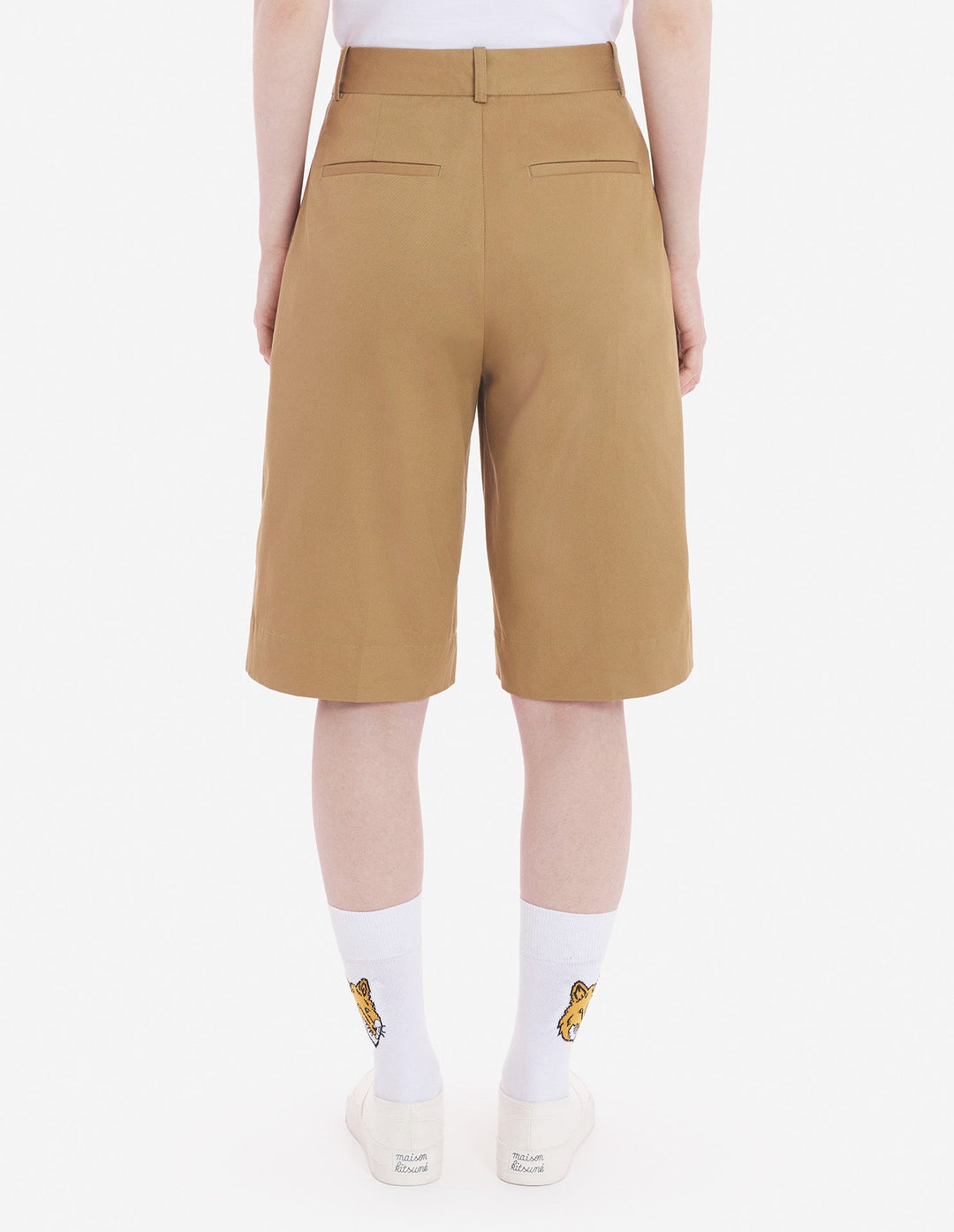 WIDE LEG CHINO BERMUDA IN COTTON WITH RUGBY PATCH