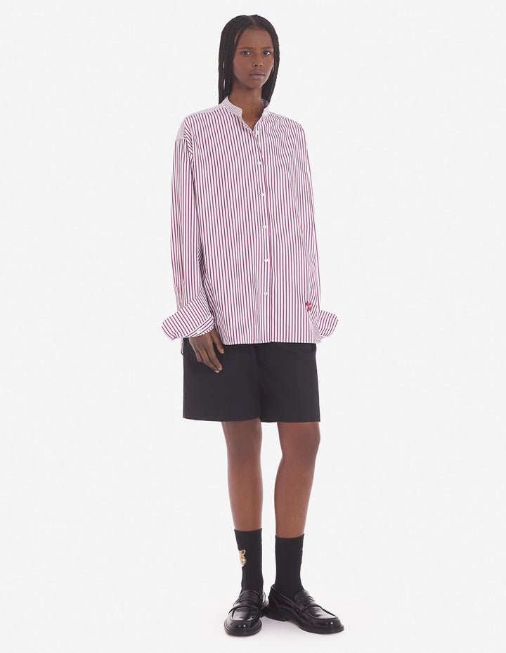 OVERSIZE SHIRT IN STRIPED COTTON WITH LOGO HANDWRI