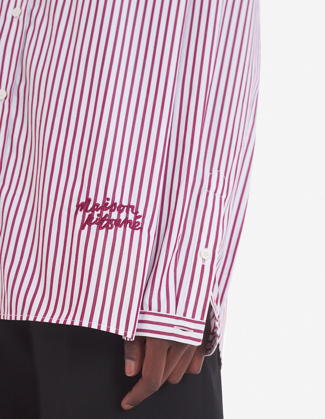 OVERSIZE SHIRT IN STRIPED COTTON WITH LOGO HANDWRI