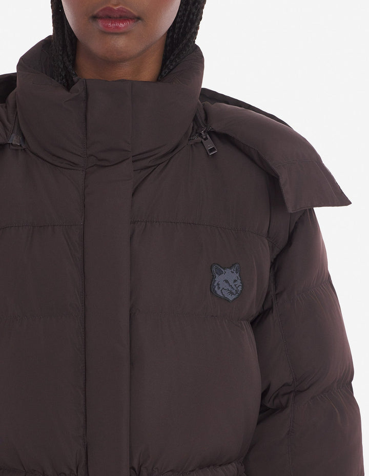 HOODED PUFFER IN NYLON WITH BOLD FOX HEAD PATCH