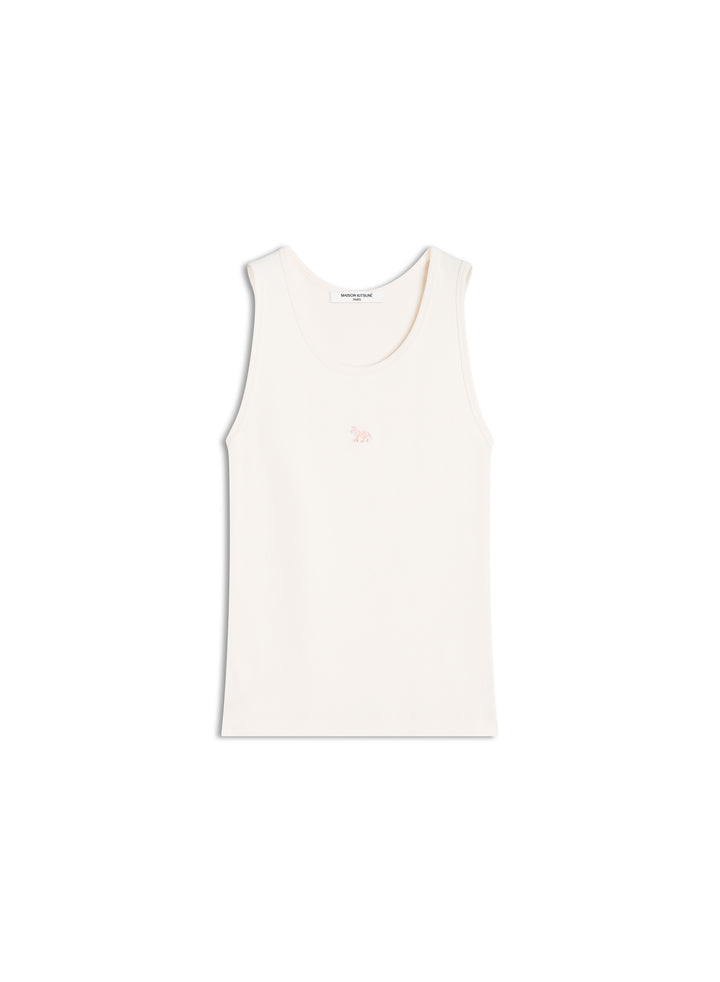 TONAL BABY FOX PATCH RIBBED TANK TOP