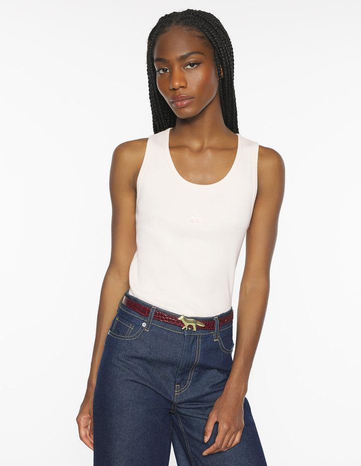 TONAL BABY FOX PATCH RIBBED TANK TOP