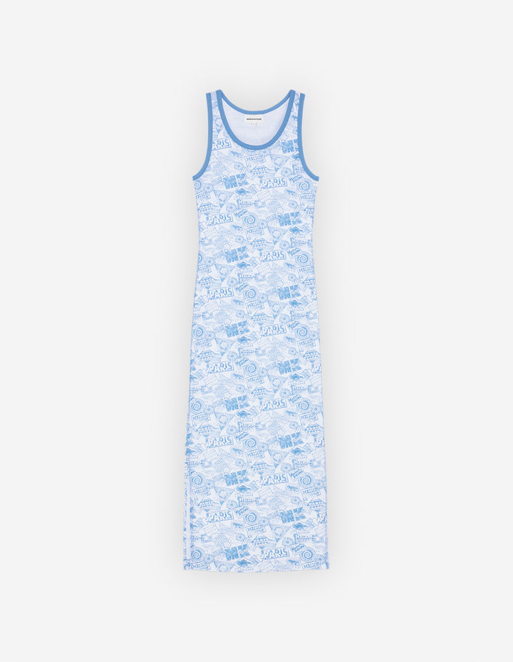 SURF COLLAGE ALL-OVER TANK DRESS
