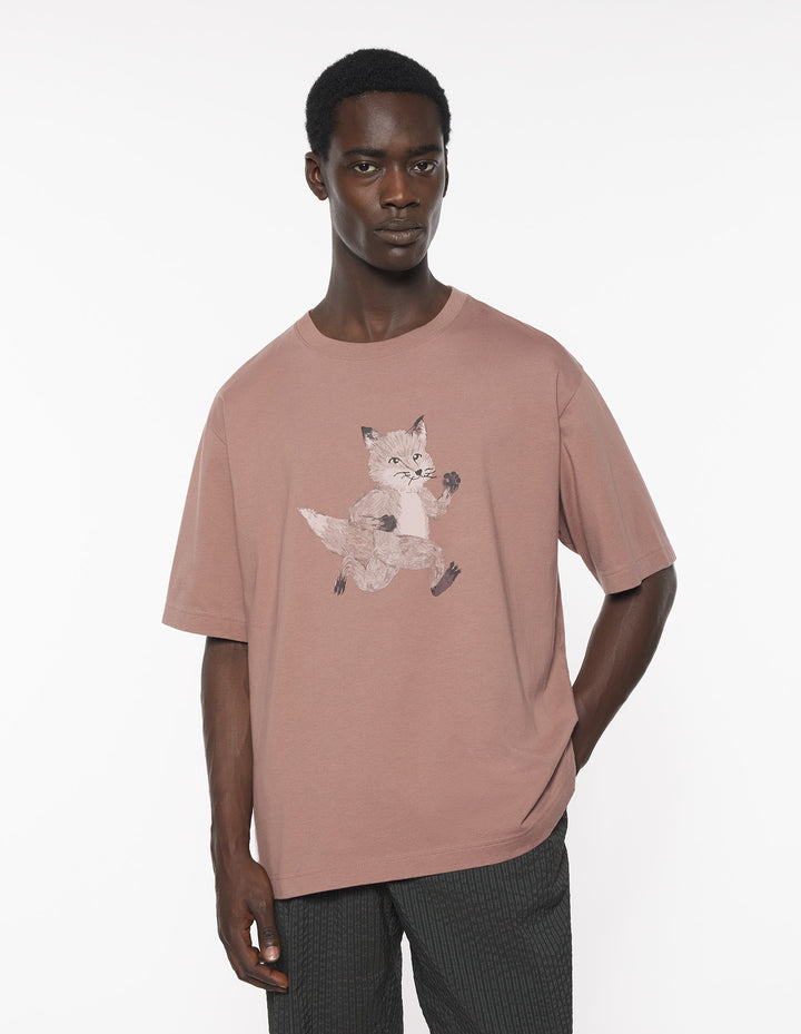 SPEEDY FOX PRINT OVERSIZE TEE-SHIRT
