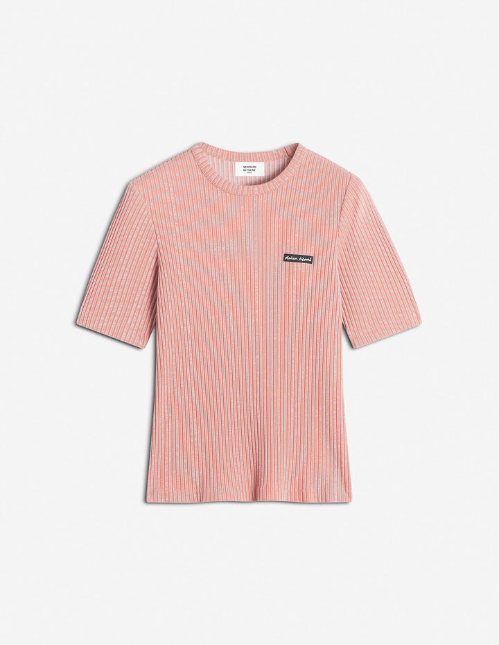 MAISON KITSUNE HANDWRITING LABEL FITTED TEE-SHIRT