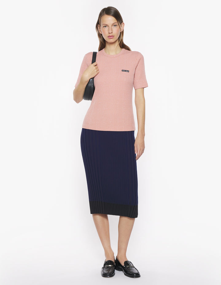 MAISON KITSUNE HANDWRITING LABEL FITTED TEE-SHIRT