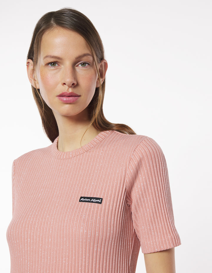 MAISON KITSUNE HANDWRITING LABEL FITTED TEE-SHIRT