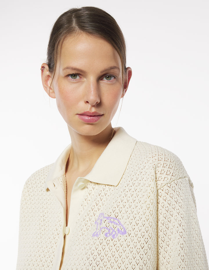BABY FOX EMBROIDERY CARDIGAN IN LACE