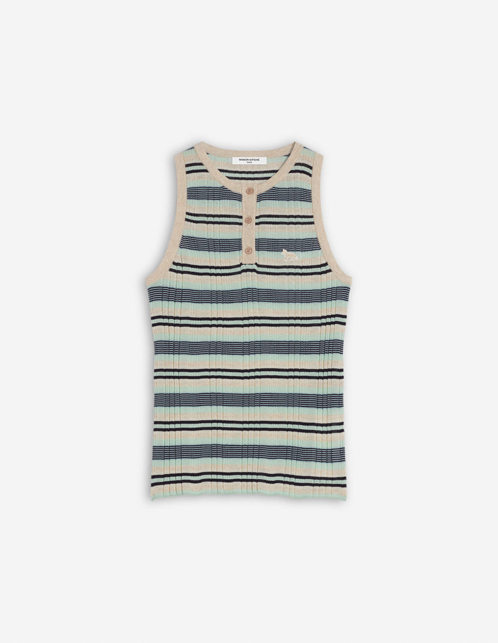 FINE RIB STRIPED TANK TOP