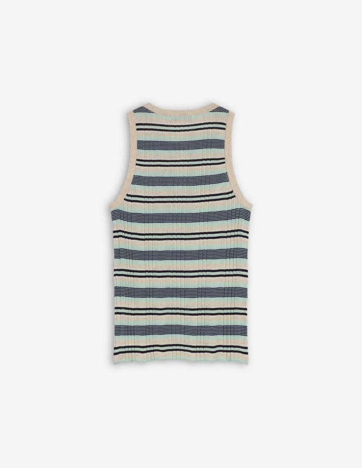 FINE RIB STRIPED TANK TOP