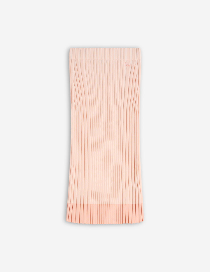 BABY FOX PATCH PLEATED RIBBED MIDI SKIRT