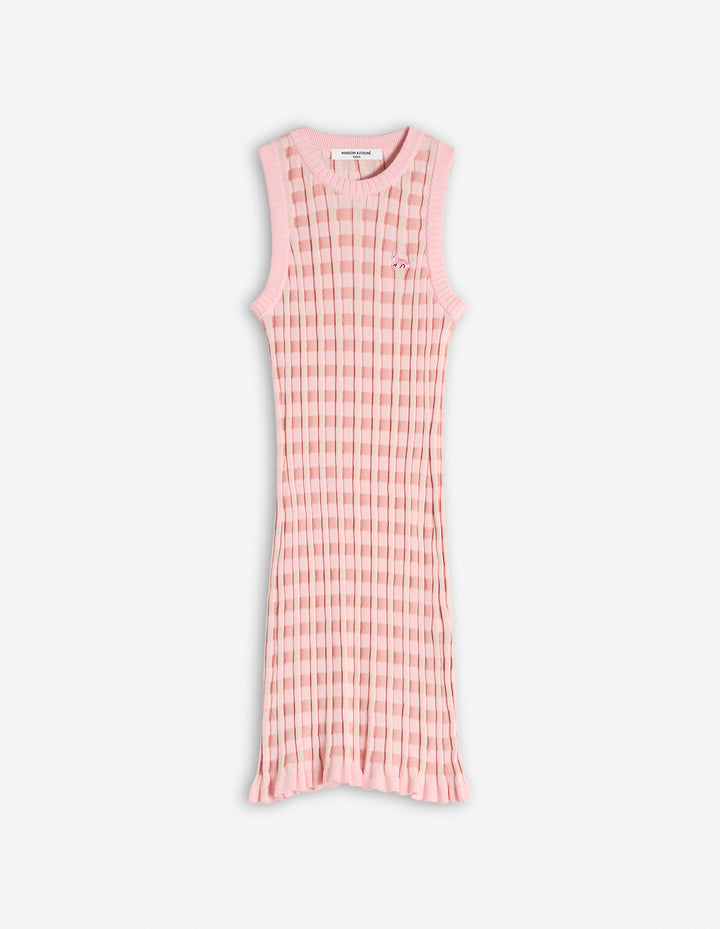 BABY FOX PATCH CHECK SHORT DRESS