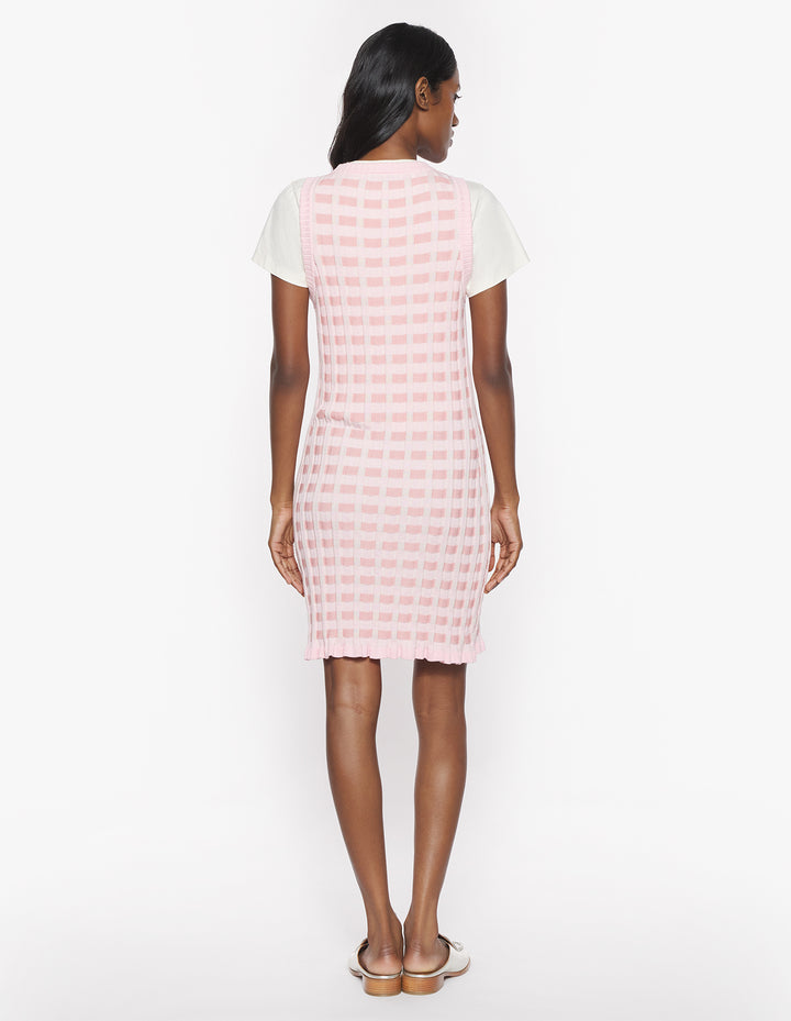 BABY FOX PATCH CHECK SHORT DRESS