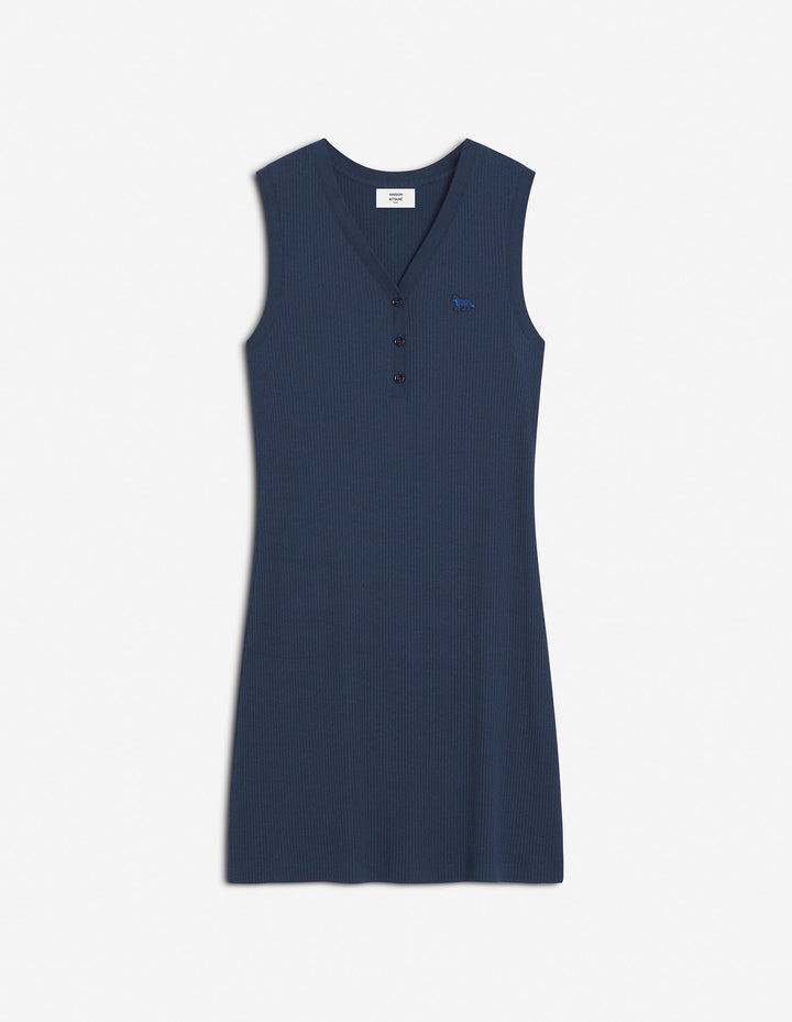 BABY FOX PATCH RIBBED DRESS