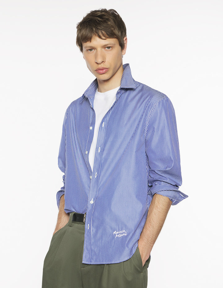 MAISON KITSUNÉ HANDWRITING STRIPED CLASSIC SHIRT