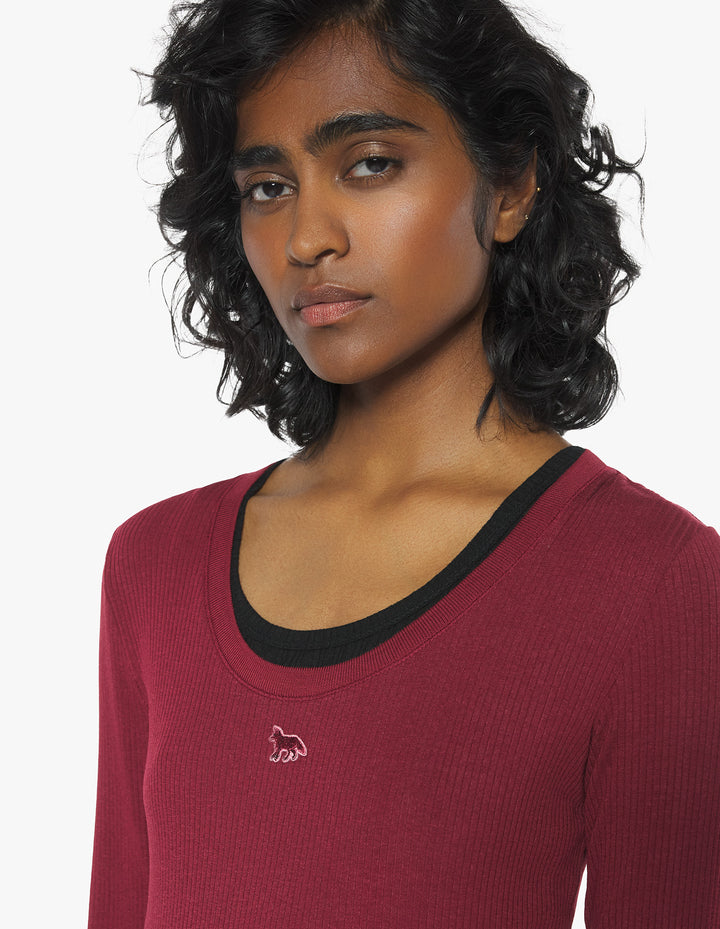 RIBBED BABY FOX LONG SLEEVE TEE-SHIRT