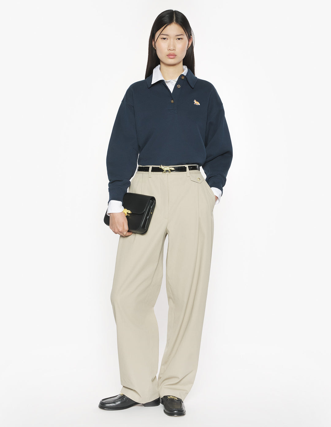 BABY FOX CROPPED POLO SWEATSHIRT