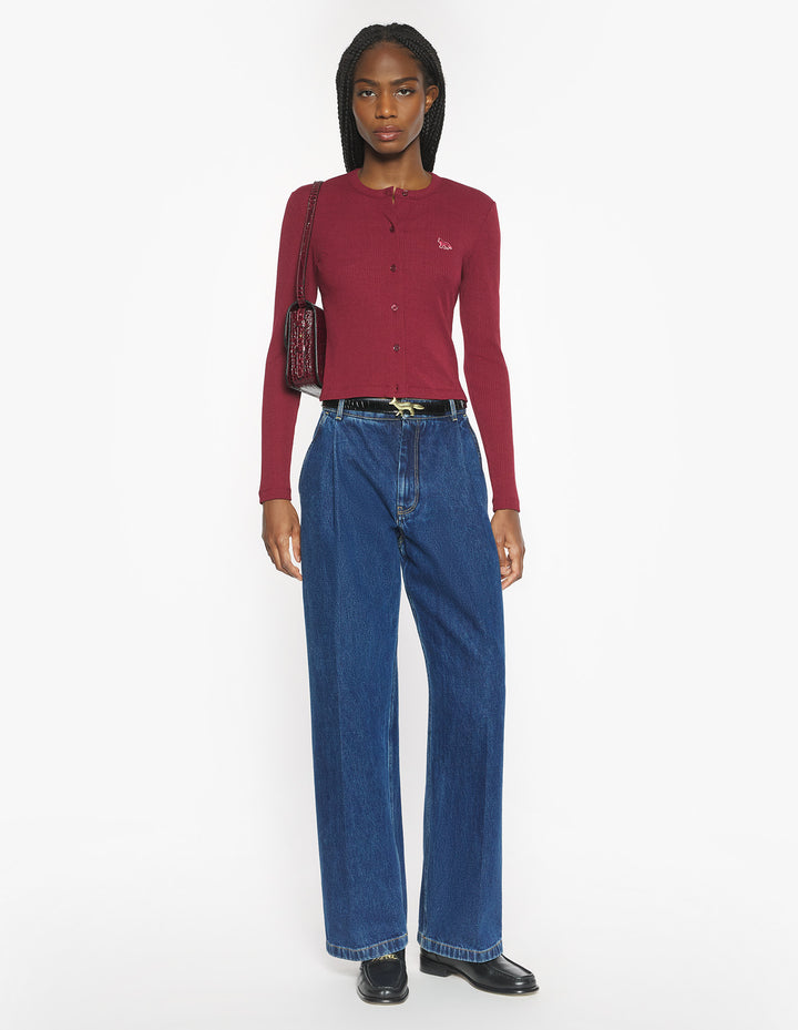 RIBBED BABY FOX CARDIGAN