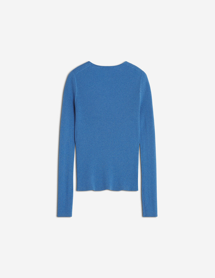 BABY FOX FINE RIB WOOL CARDIGAN