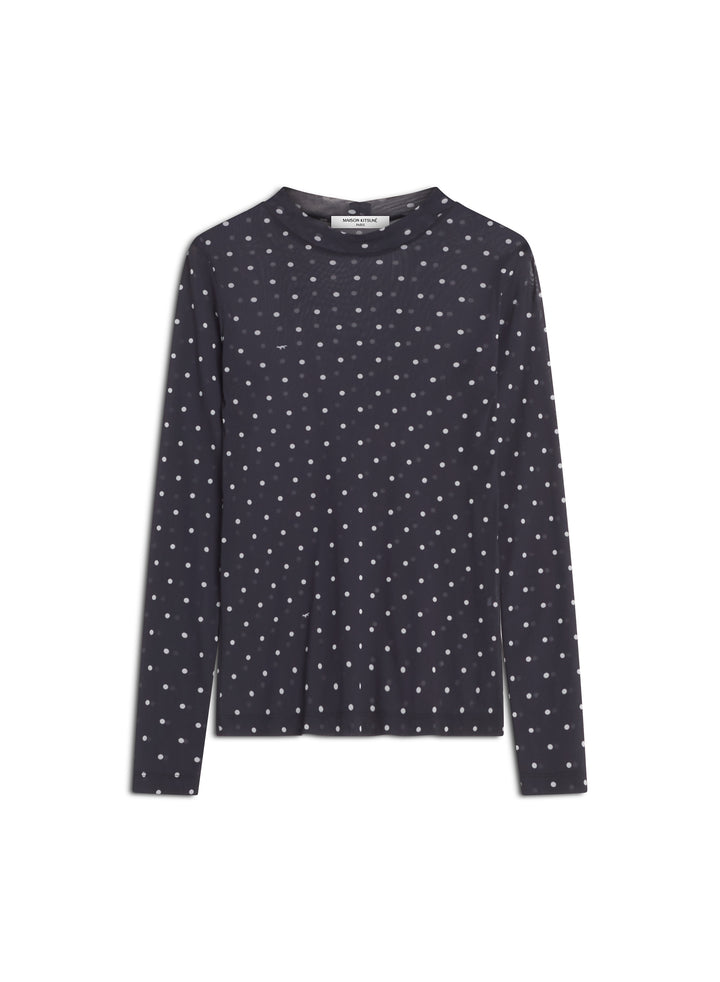 POLKA DOT FOX MESH TOP