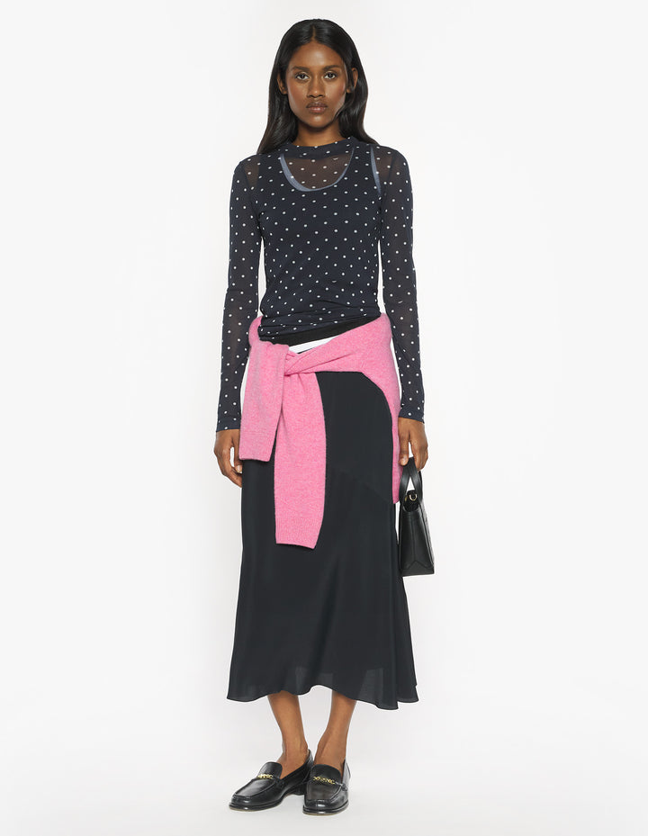 POLKA DOT FOX MESH TOP