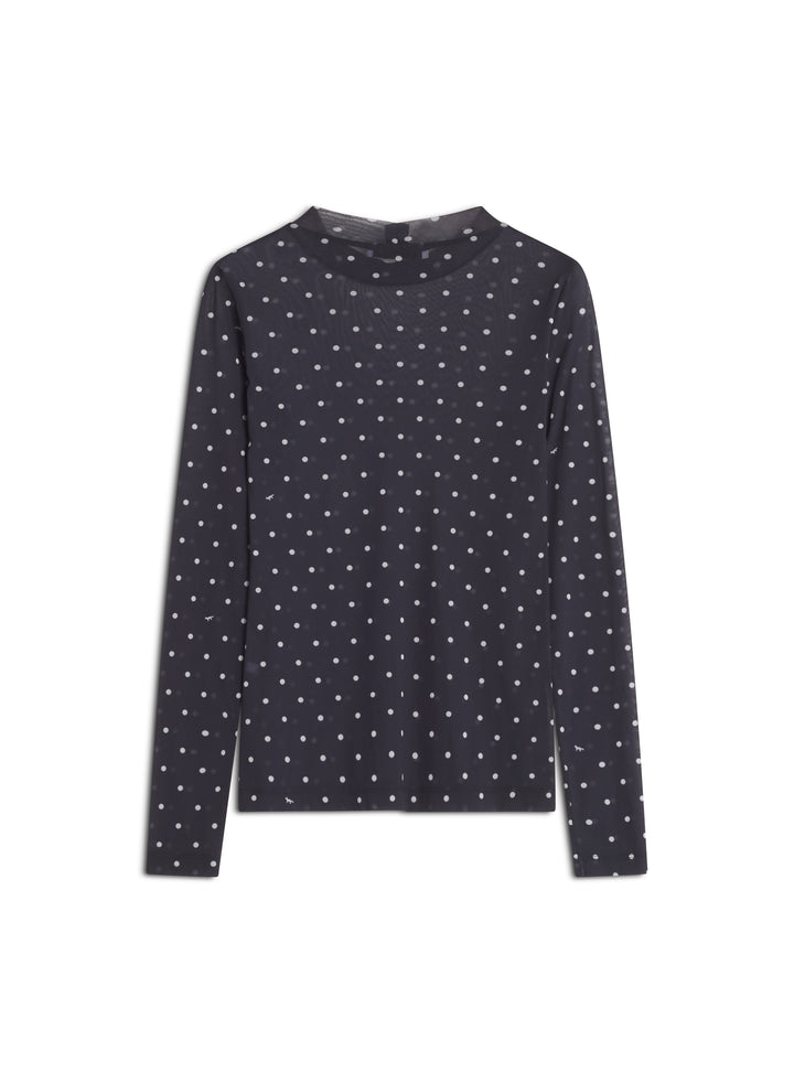 POLKA DOT FOX MESH TOP