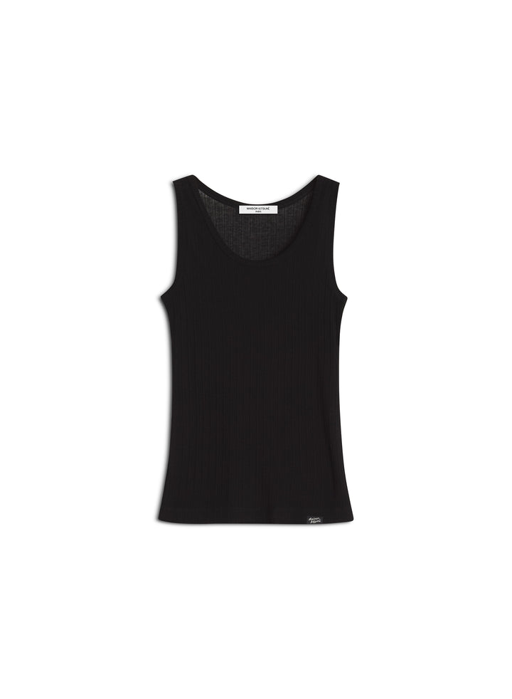 MAISON KITSUNÉ HANDWRITING RIBBED TANK TOP