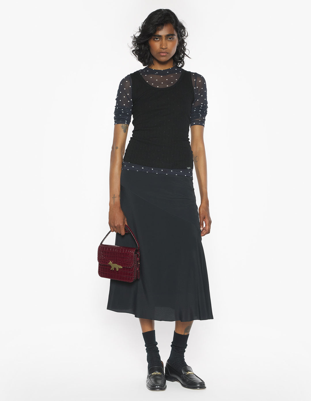 MAISON KITSUNÉ HANDWRITING RIBBED TANK TOP