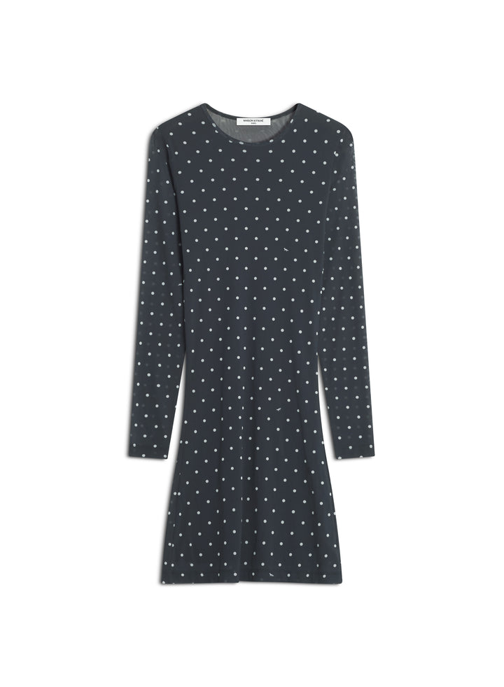 POLKA DOT MESH MINI DRESS