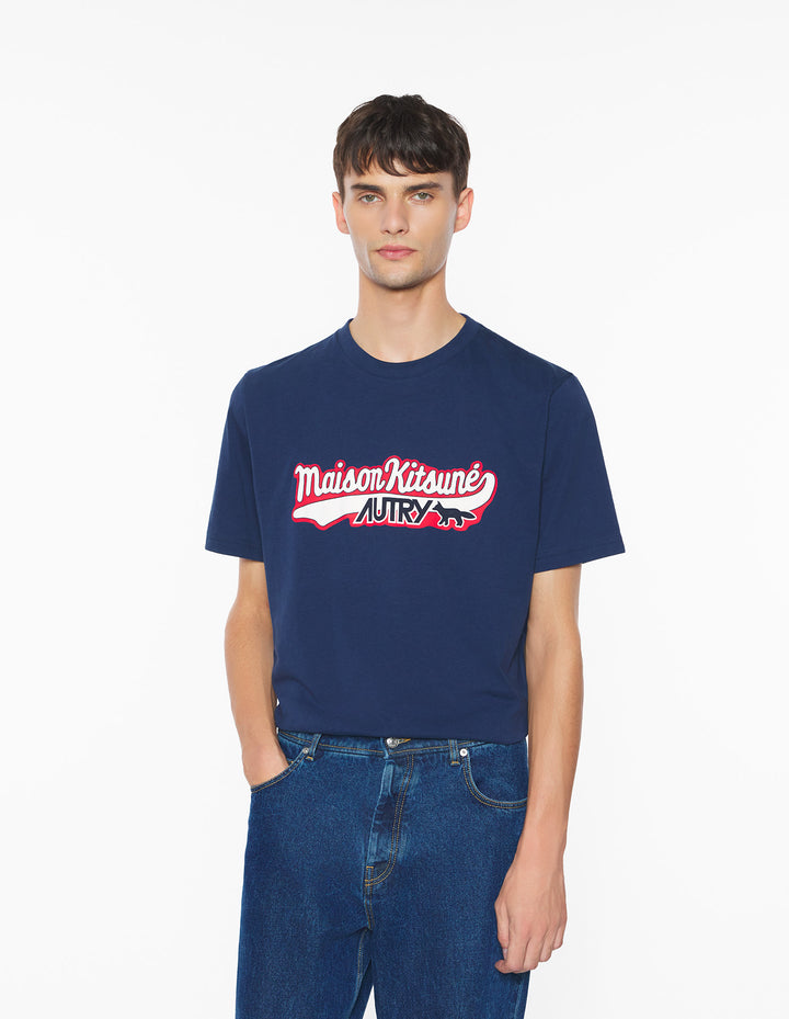 MAISON KITSUNÉ x AUTRY VARSITY TEE-SHIRT FRENCH NAVY