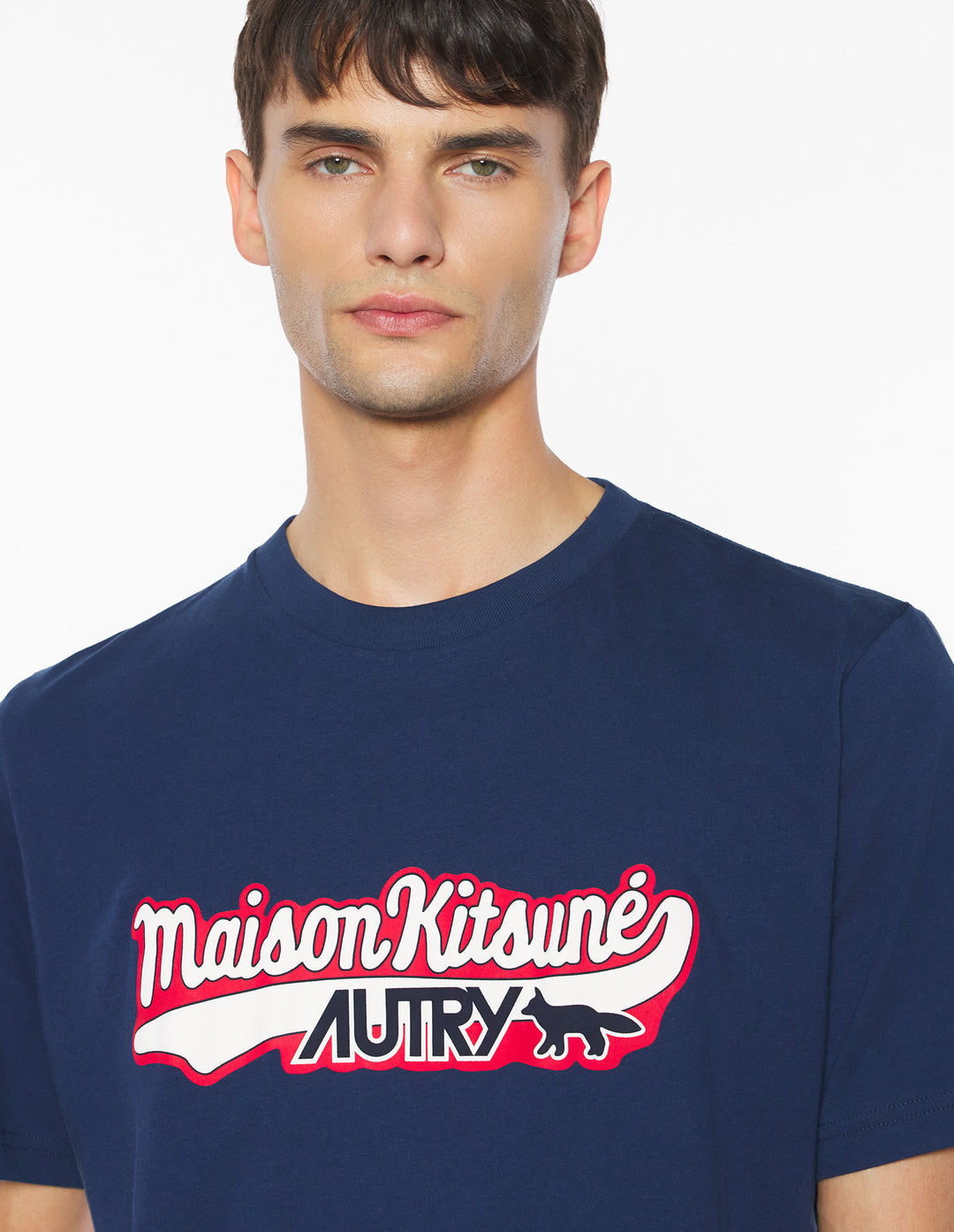MAISON KITSUNÉ x AUTRY VARSITY TEE-SHIRT FRENCH NAVY