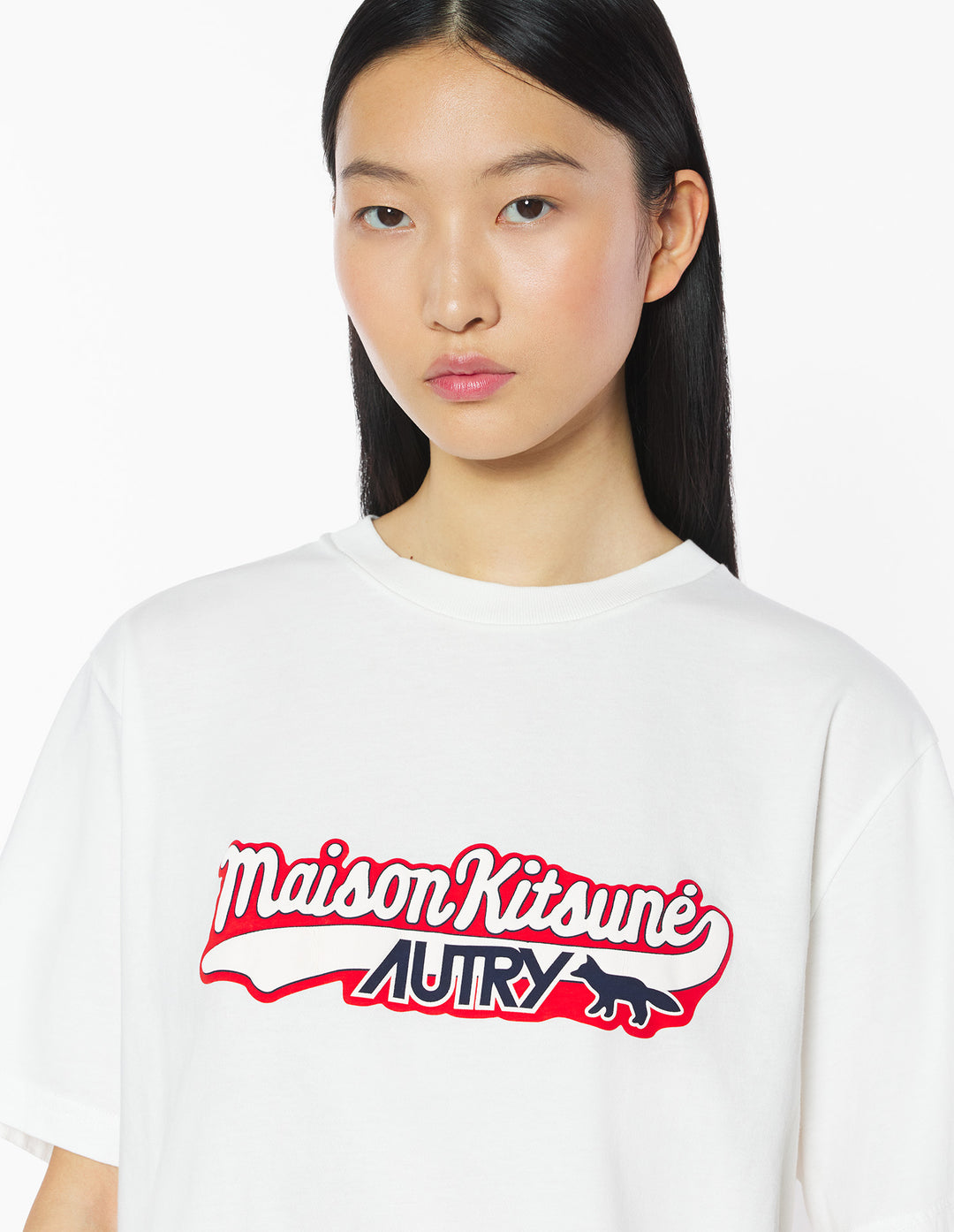 MAISON KITSUNÉ x AUTRY VARSITY TEE-SHIRT WHITE