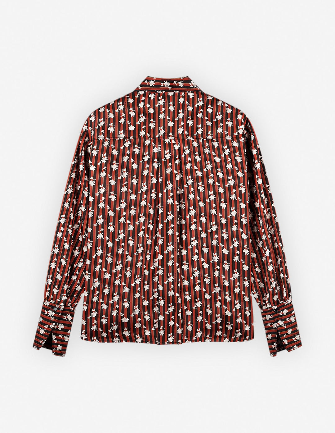 BOXY SHIRT WITH CONCEALED PLACKET IN FLORAL STRIPE