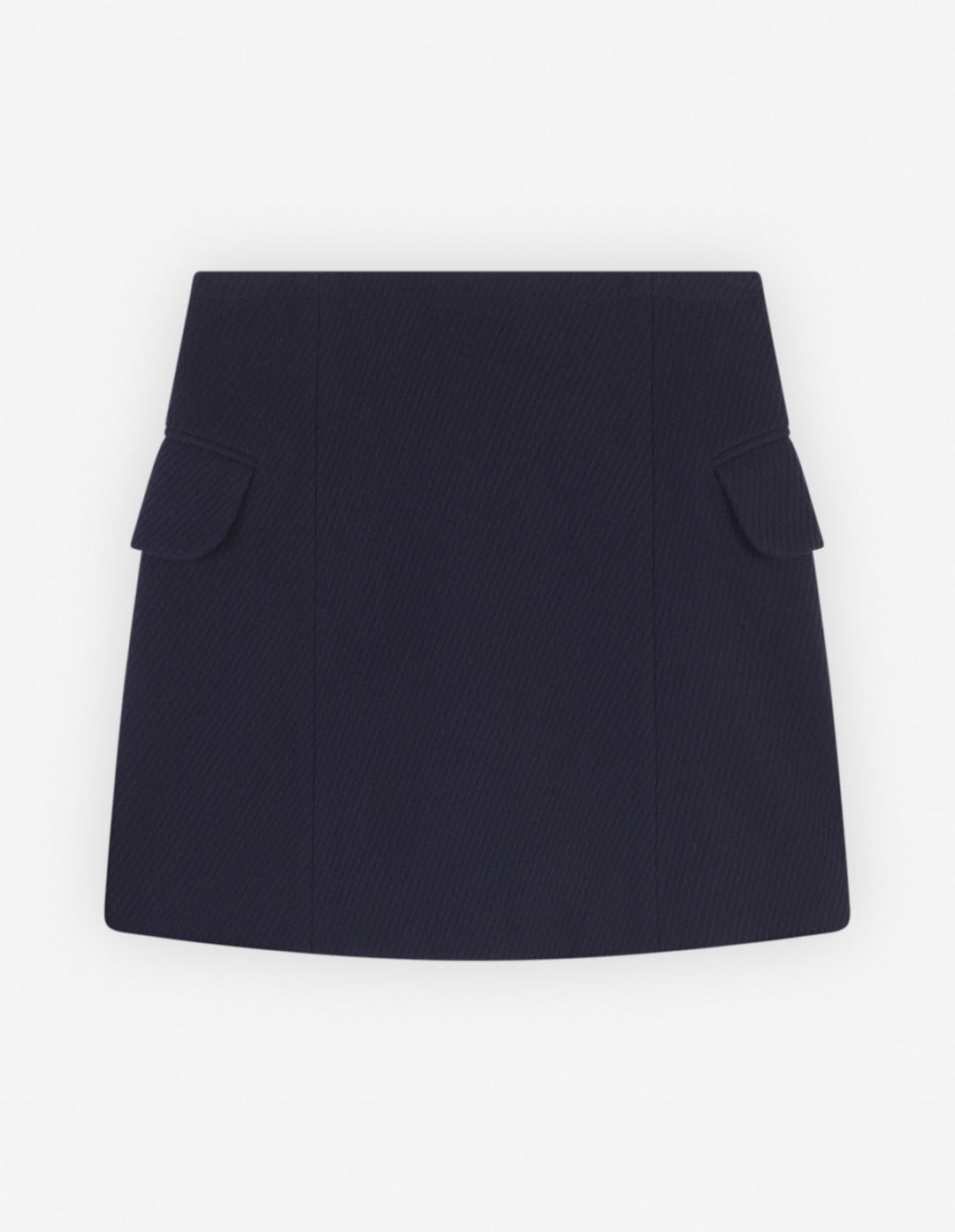 MINI A-LINE WRAP SKIRT IN TEXTURISED WOOL BLEND TW